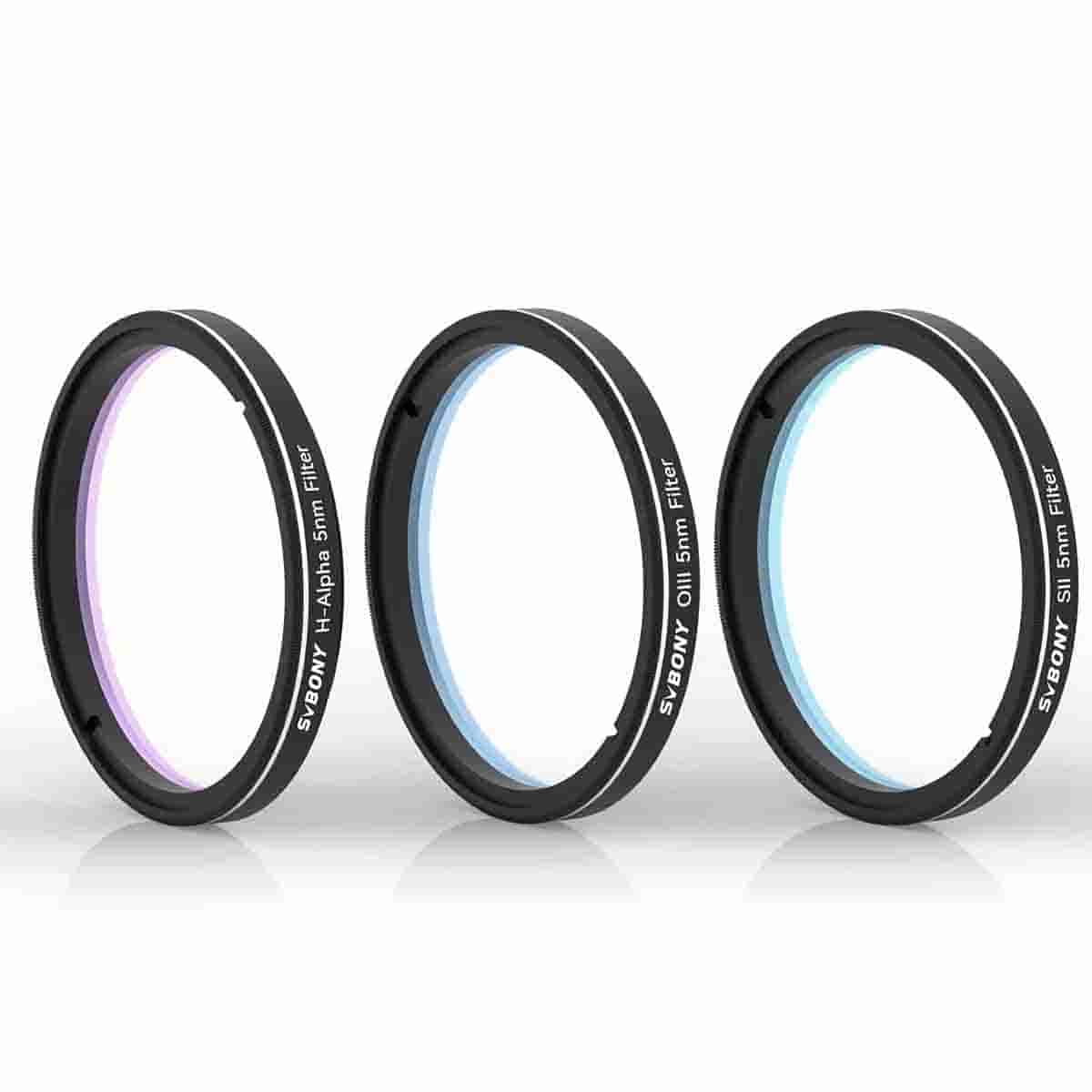 Set de Filtres SHO 5nm 2" SII H-Alpha OIII pour Imagerie Ciel Profond - SVBONY