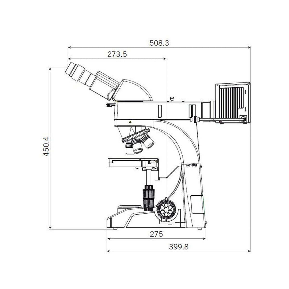 Microscope trinoculaire BA310 MET-T 50 à 500× pour la métallurgie - Motic