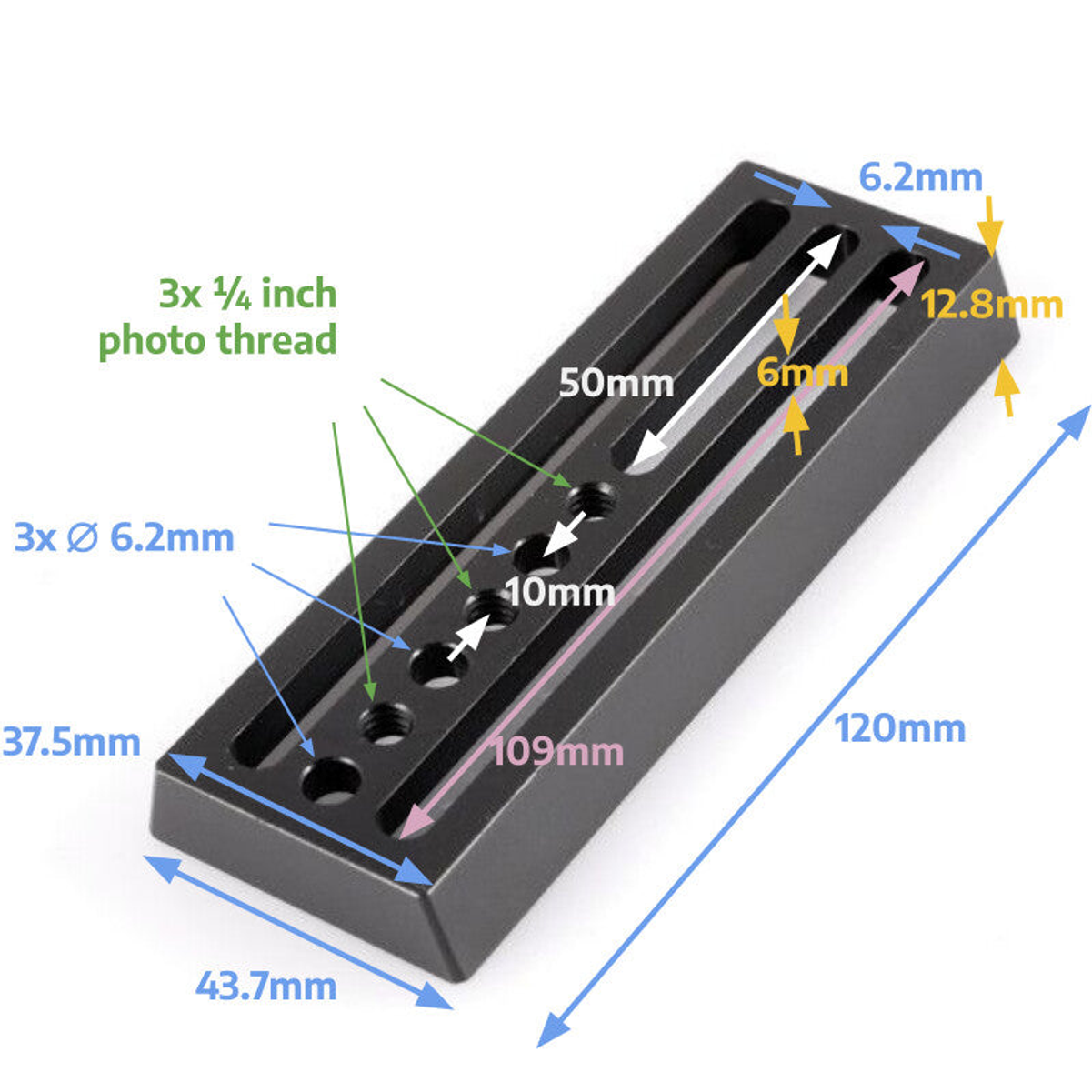 Rail prismatique universel type Vixen 120 mm - ASToptics
