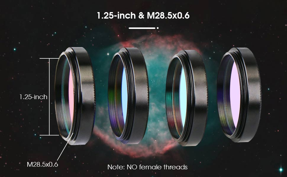 Kit de filtres LRGB 1,25 pouces pour photographie astronomique - Svbony