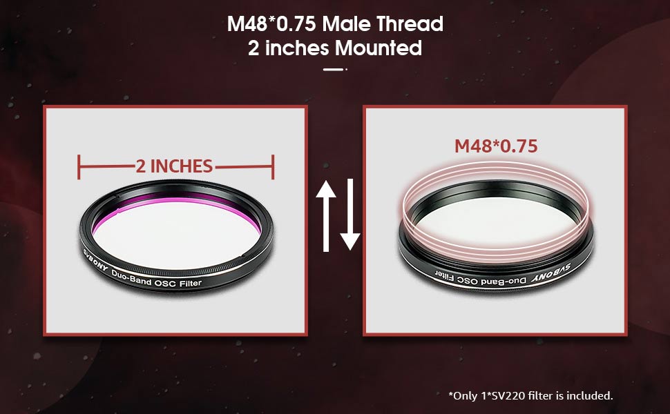 Filtre Dual-Band Nébulaires 2" SV220 - SVBONY