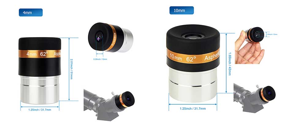 4mm Oczywisty Obiektyw Wymiennej Lusterko Kąt 62°