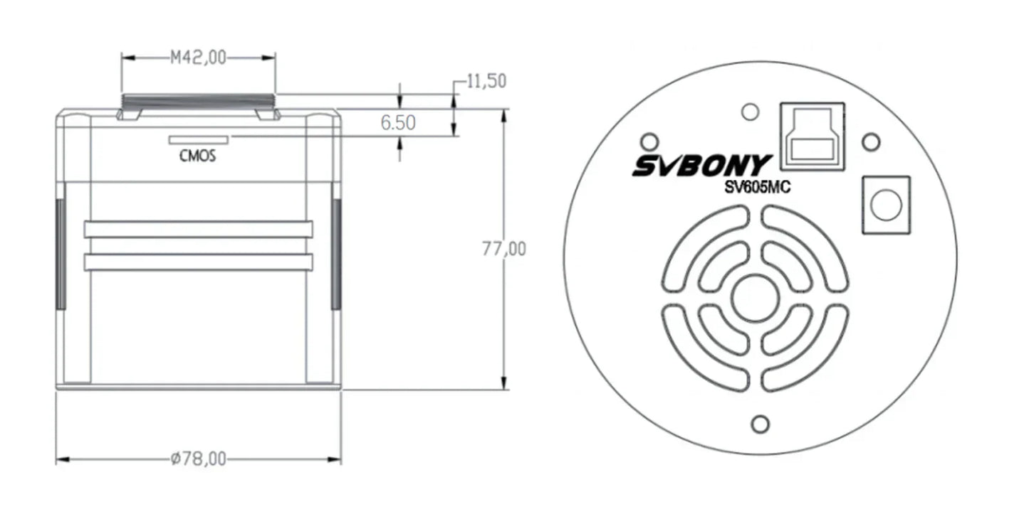 Mono Cooled Camera SV605MC IMX533 for Astronomy - SVBONY