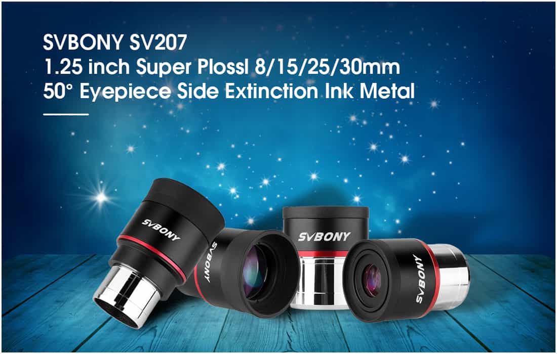 SVBONY SV207 Super wide angel Plossl Oculaire 1.25 tum 8/15/25/30mm 50-Degree