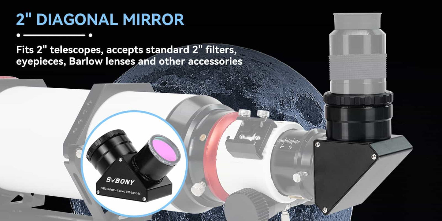 SVBONY SV223 - Diagonale Spiegel van 90 Graden met Dielectrische Coating