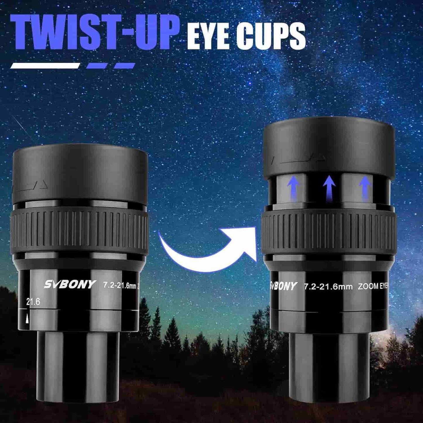 SVBONY SV191 Zoom Oculaire van de Telescoop Super Groothoek 1.25 inch