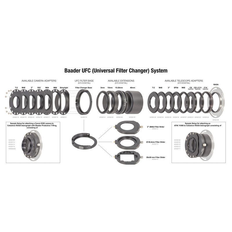 Adaptateur caméra M48 mâle pour base de filtre UFC Baader