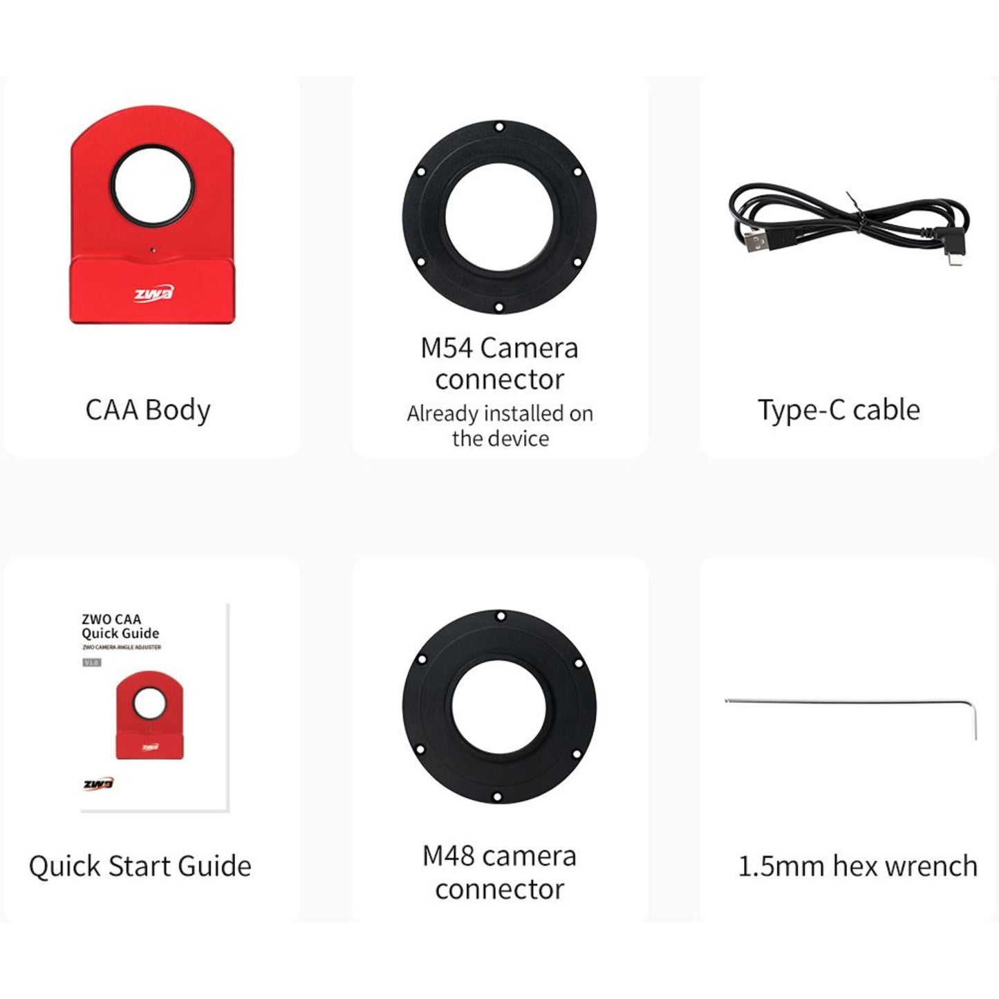 Rotateur de champ ZWO CAA pour l'astronomie - rotation précise et back-focus maîtrisé - ZWO