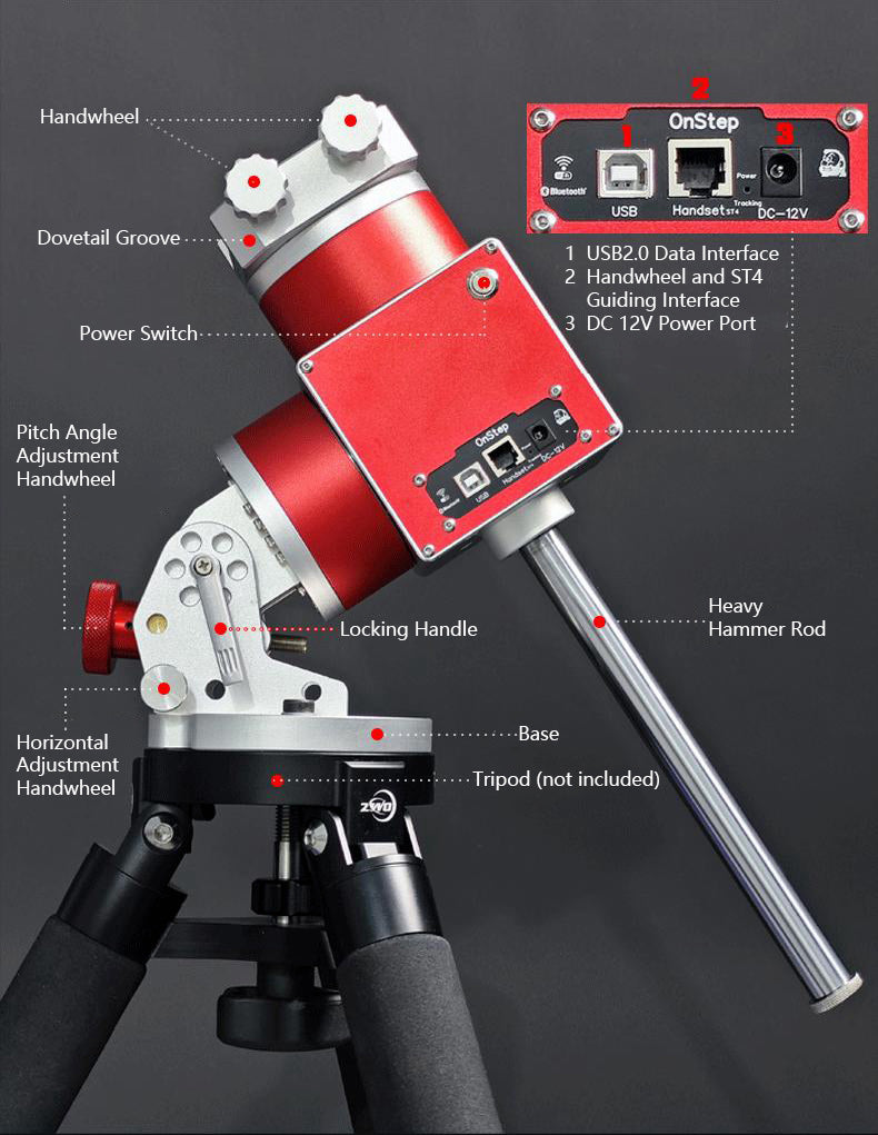 Monture Équatoriale Harmonique JUWEI-17 mit WiFi-Kontrollfunktion