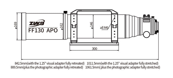 Lunette APO Quadruplet FF130 ZWO (F/7.7) - ZWO