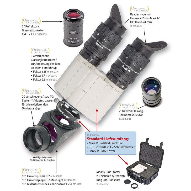 Tête Binoculaire Grand Champ Mark V avec Prismes 30 mm - Baader