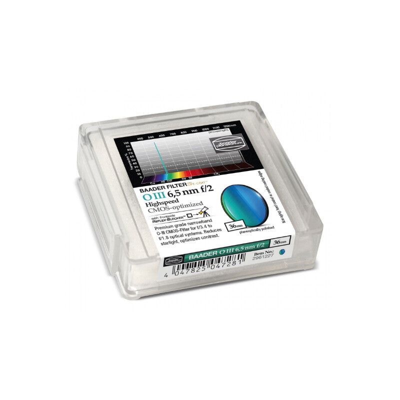 Filtre OIII CMOS f/2 Highspeed 36 mm à Bande Étroit pour l’Astrophotographie - Baader