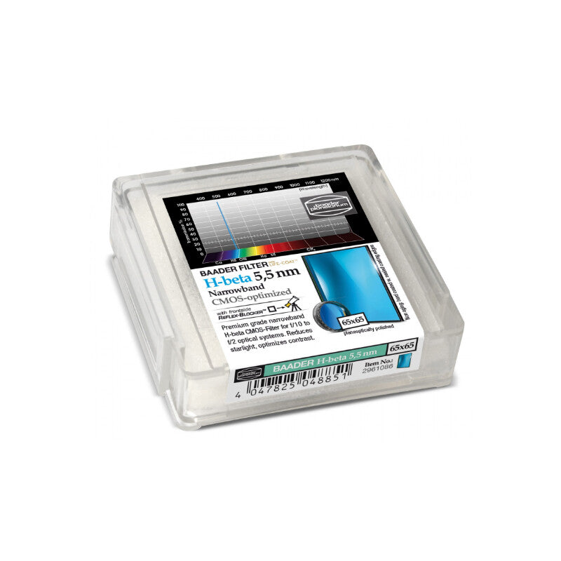 Filtre H-Beta CMOS 65x65mm à Bande Étroit 5,5 nm - Baader