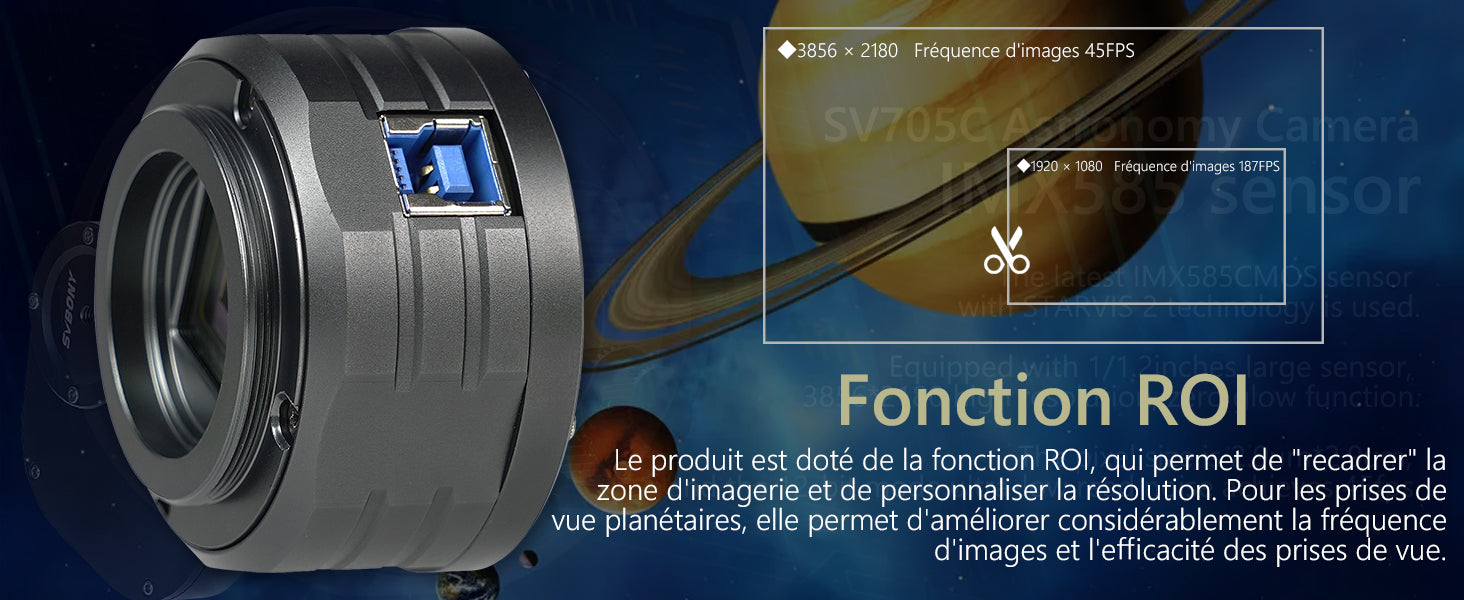 Caméra Planétaire SVBONY SV705C avec Capteur CMOS IMX585 - Astronomy Store