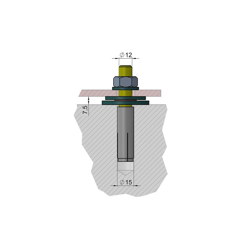 Kit d’ancrage M12 pour colonne d’observatoire P200 – euro EMC
