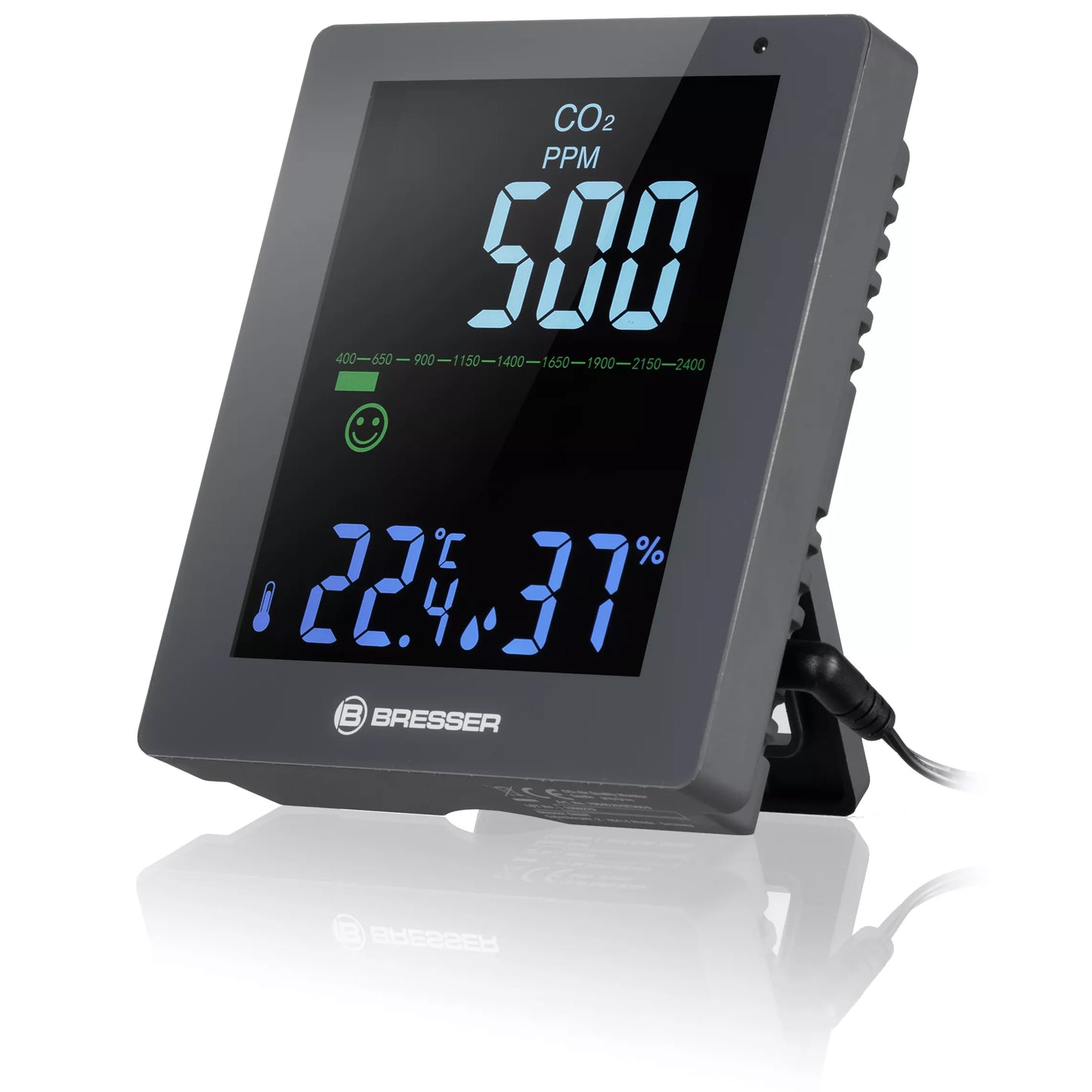 Gray CO2 Smile Air Quality Monitor