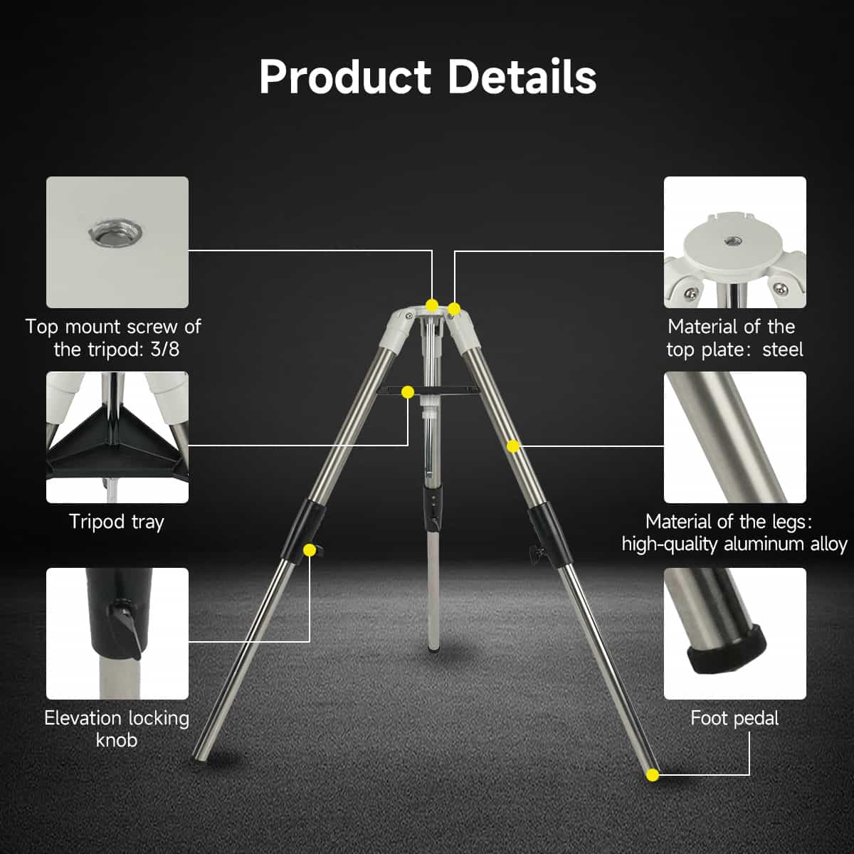Trépied Aluminium Sturdy Extendable pour l'Astronomie - SVBONY