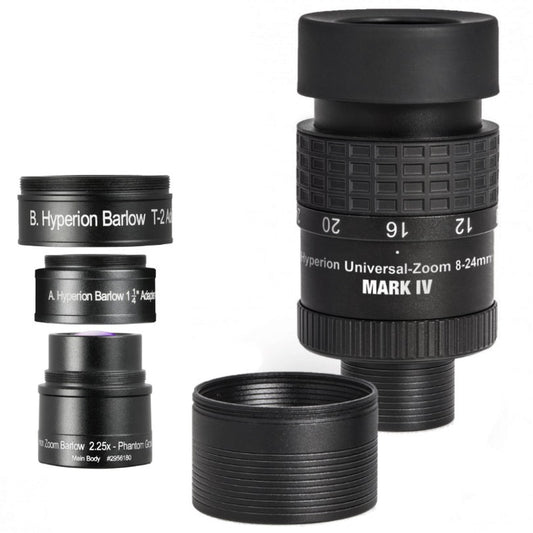 Oculaire Zoom Hyperion 8-24 mm avec Lentille de Barlow Incluse - Baader