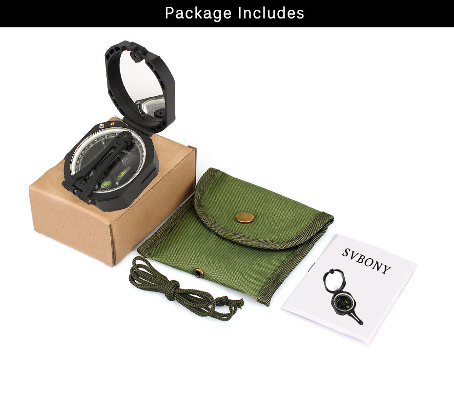 Boussole Géologique Professionnelle avec Clinomètre 1° - SVBONY