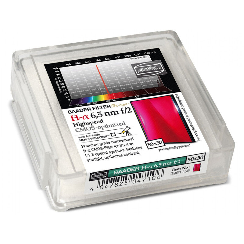 Filtre H-alpha 50x50mm f/2 Highspeed pour capteurs CMOS – Baader