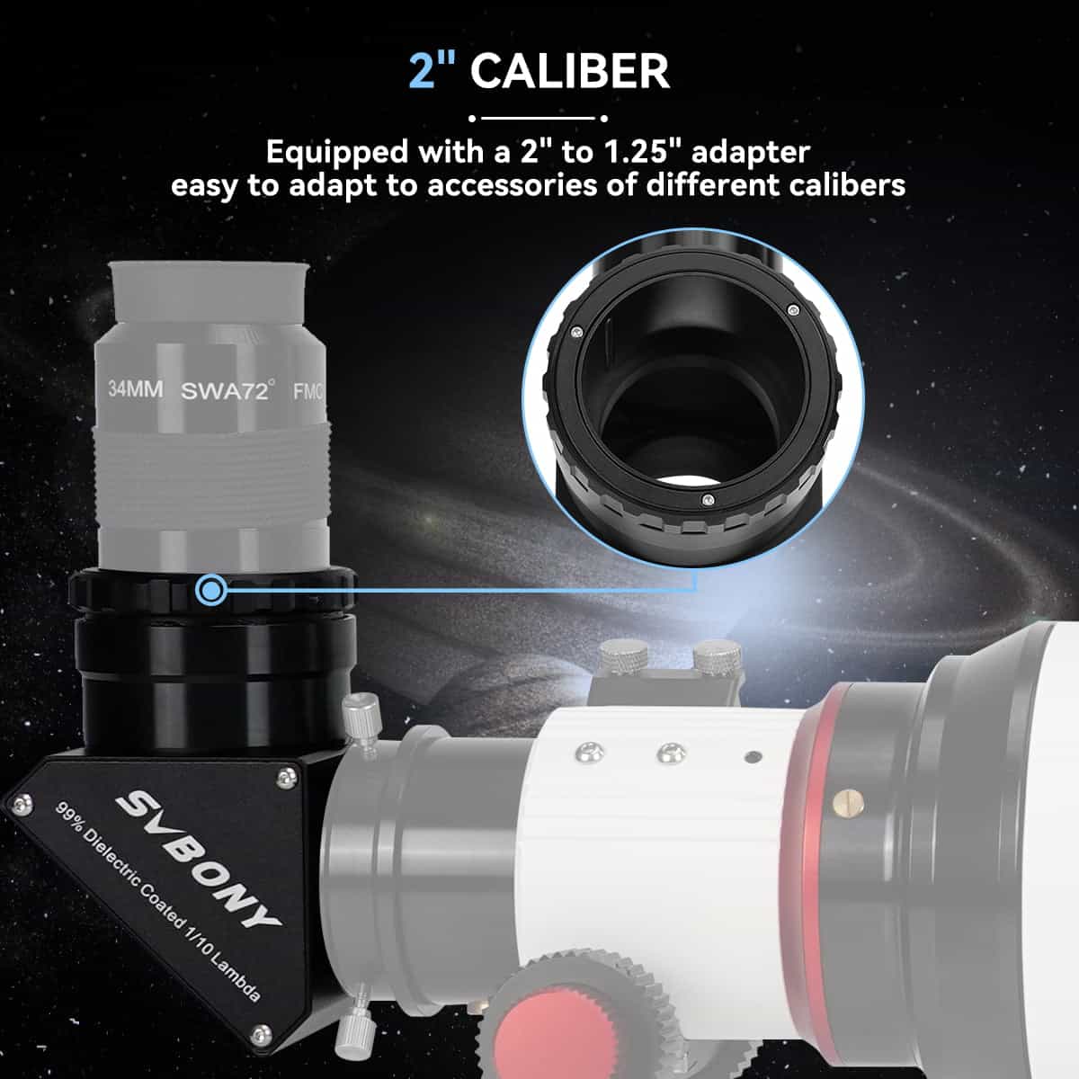 SVBONY SV223 - مرآة قطرية بزاوية 90 درجة مع طلاء عازل