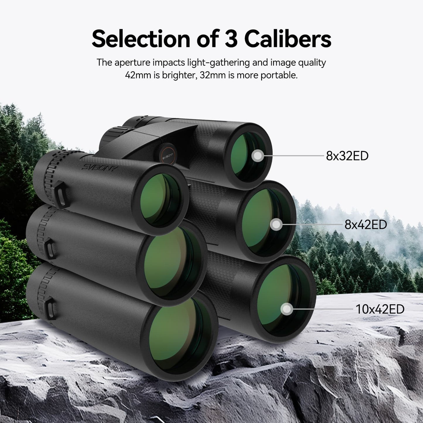 Jumelles ED 8x42 avec Prismes BaK-4 et Étanchéité IPX7 - SVBONY