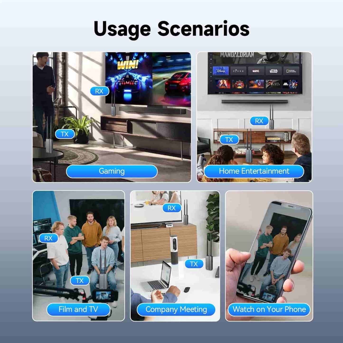 TransAir3 Système Vidéo Sans Fil 1080P60 à 0,06 s Latence – SVBONY