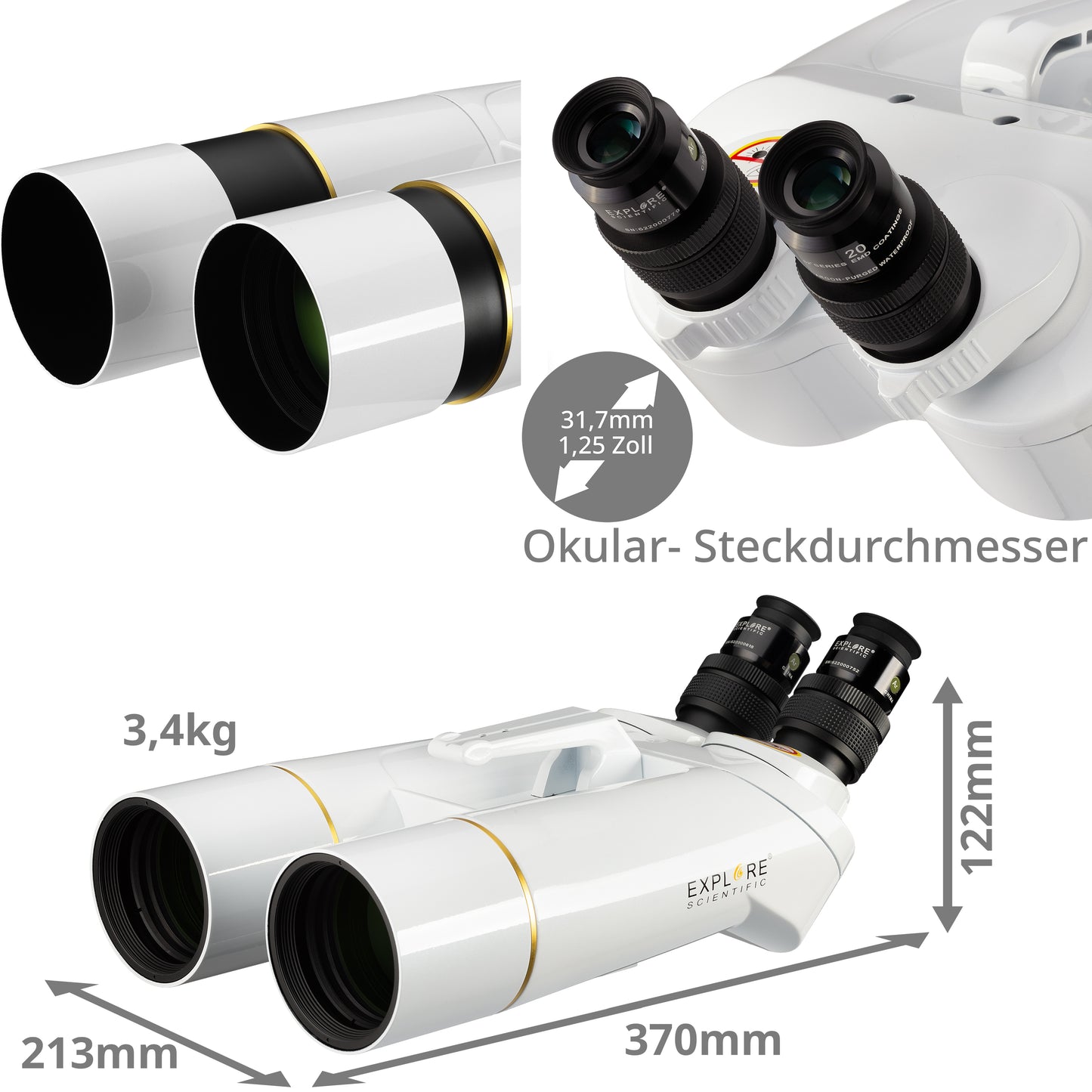 Télescope binoculaire polyvalent 70 mm - F=5,7 (400 mm) – 20x – pour l'astronomie