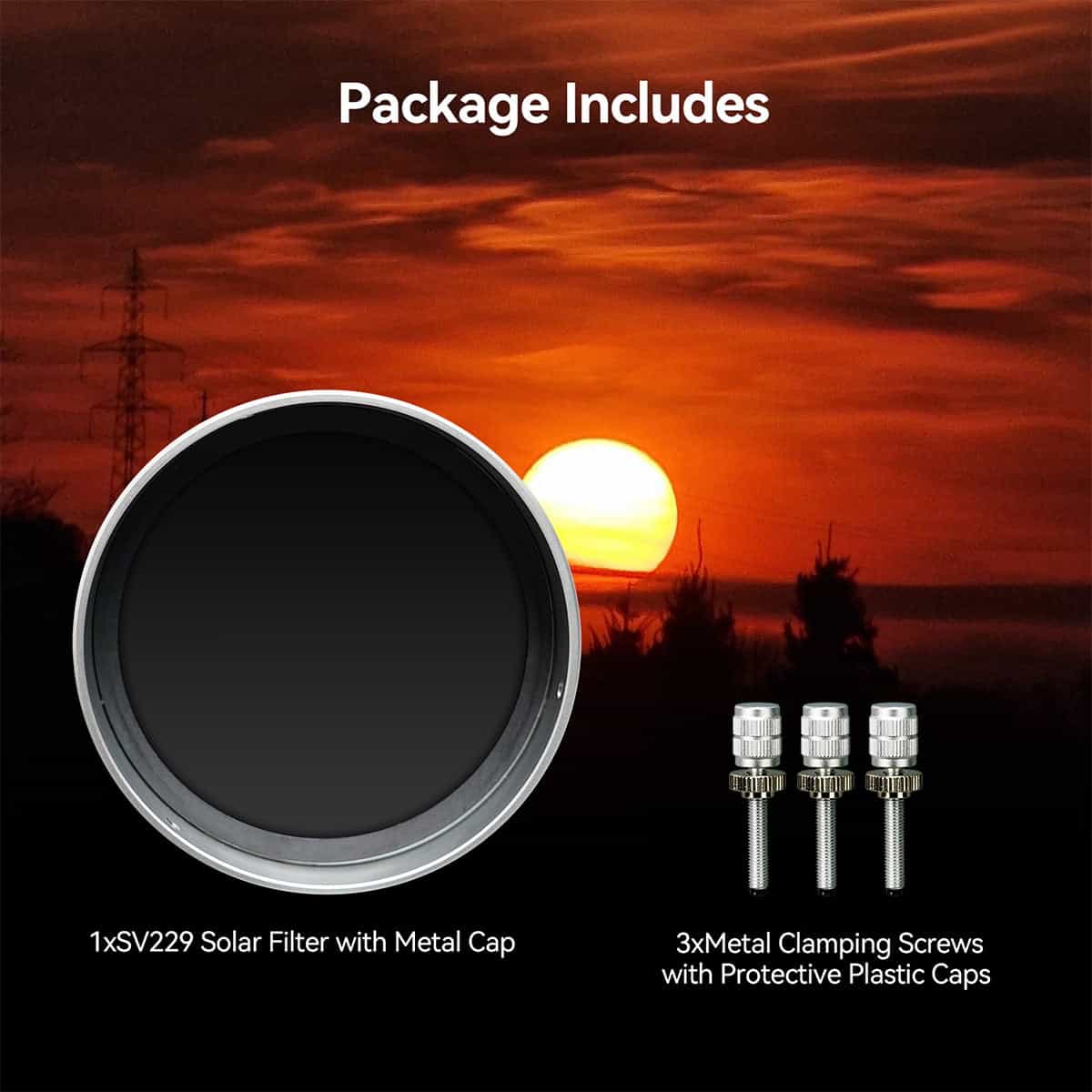 Filtre solar metálico para telescópio SV229 - Svbony