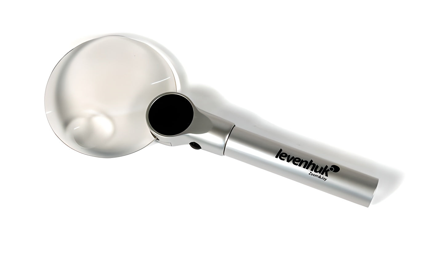Loupe bifocale LED Zeno 400 2x/4x avec manche en aluminium - Levenhuk