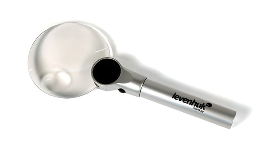 Loupe bifocale LED Zeno 400 2x/4x avec manche en aluminium - Levenhuk