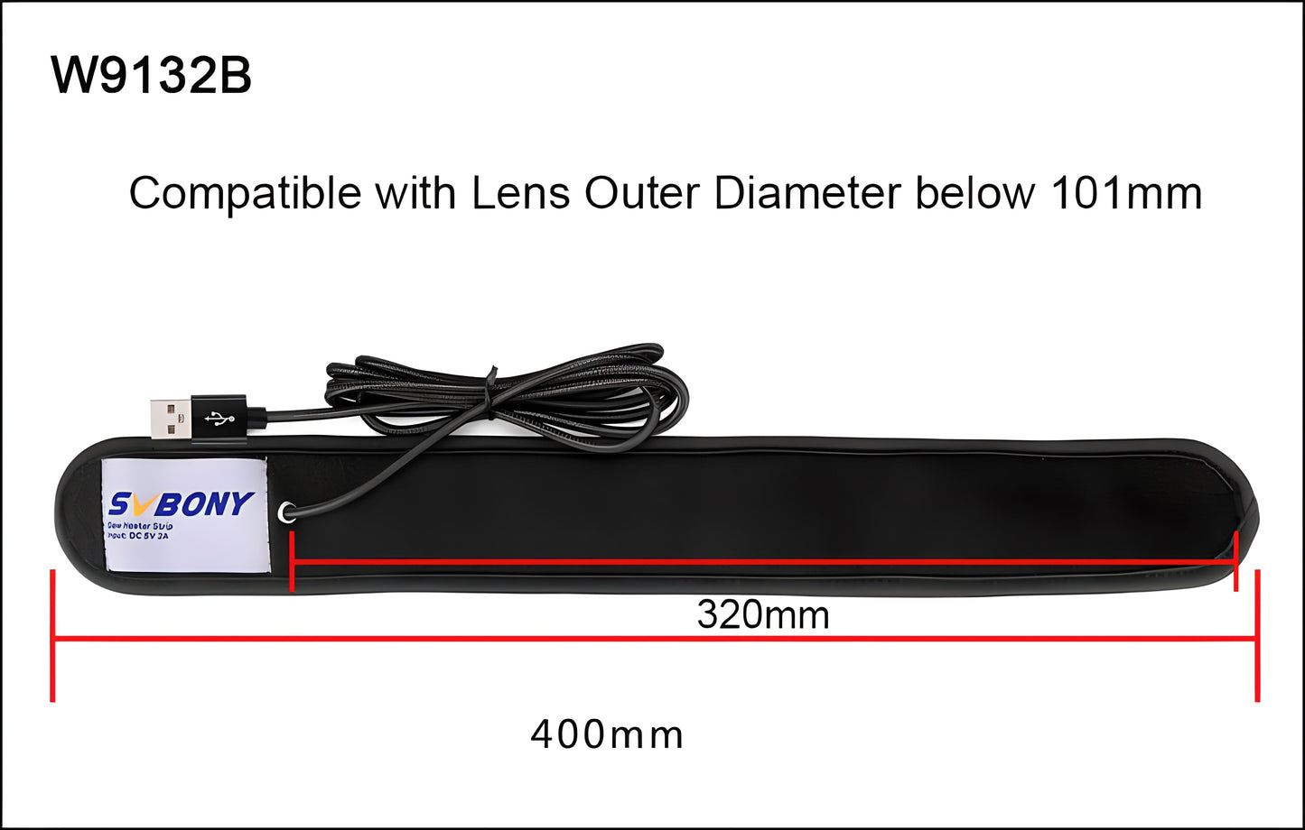 SVBONY SV172 320mm Anti-Fog Heating Band for Telescopes and Lenses