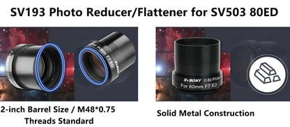 Réducteur-aplanisseur 0,8× SV193 pour SV503 80ED – SVBONY