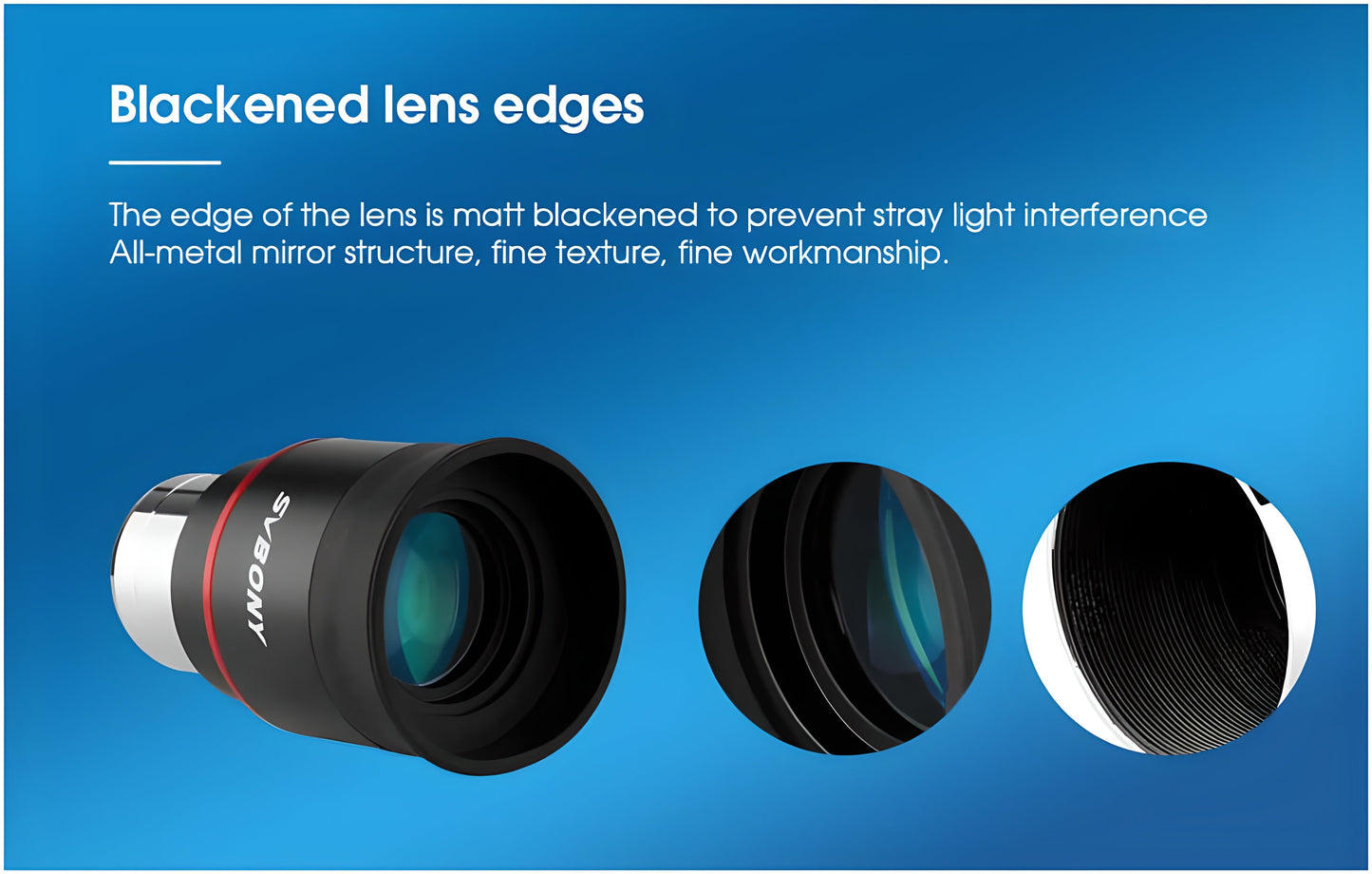 SVBONY SV207 Super wide angle Plossl Eyepiece 1.25 inch 8/15/25/30mm 50-Degree
