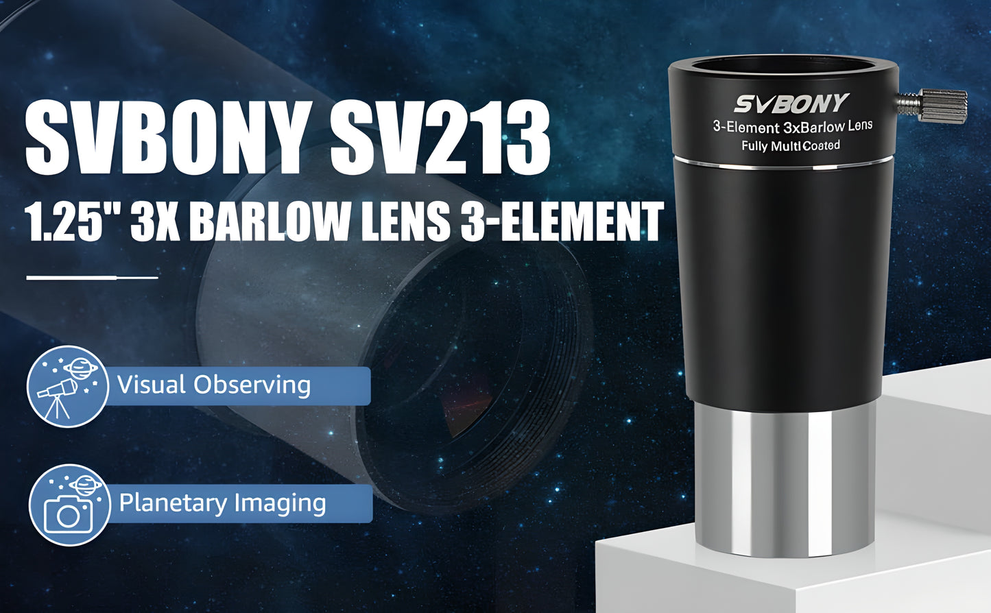 SVBONY SV213 - عدسة بارلو 3x - 1.25 بوصة