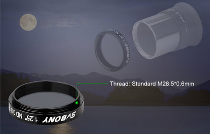 SV139 Telescoopfilter 1,25 inch ND Neutrale Dichtheid voor het observeren van de Maan - W9108A