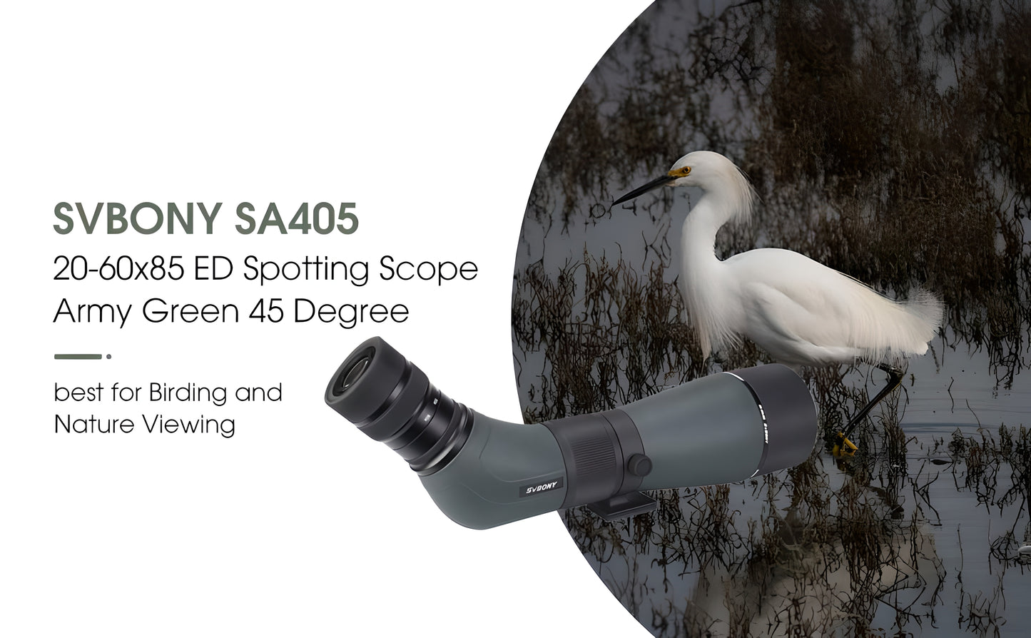 SVBONY SA405 Spotting Scope 20-60x85 ED for Wildlife Observation and Birdwatching - ED Glass
