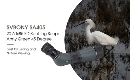 SVBONY SA405 Spotting Scope 20-60x85 ED for Wildlife Observation and Birdwatching - ED Glass