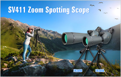 SV411 Spotting Scope with Powerful 20X to 60X Zoom - Available in 70mm and 80mm