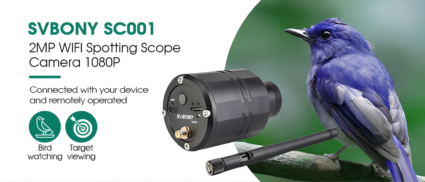 SC001 Caméra Wifi 1080p pour Lunettes et Télescopes
