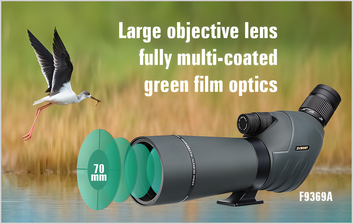 SV411 Spotting Scope with Powerful 20X to 60X Zoom - Available in 70mm and 80mm