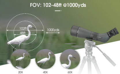 SVBONY SA405 Spotting Scope 20-60x85 ED for Wildlife Observation and Birdwatching - ED Glass