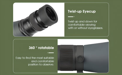 SVBONY SA405 Spotting Scope 20-60x85 ED for Wildlife Observation and Birdwatching - ED Glass