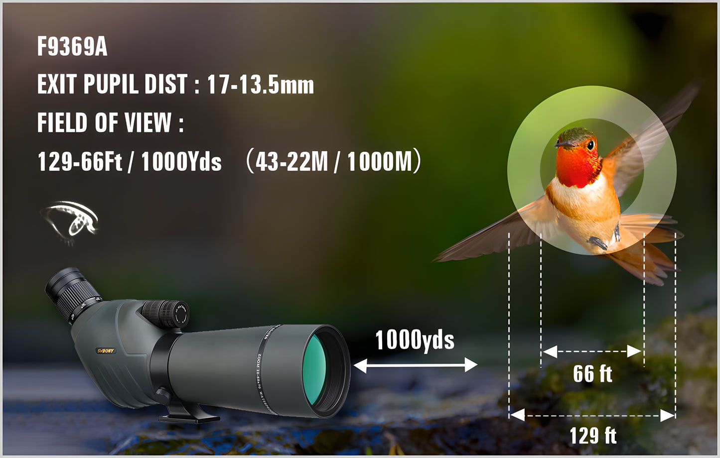 SV411 Spotting Scope with Powerful 20X to 60X Zoom - Available in 70mm and 80mm