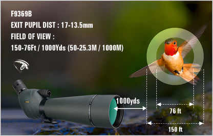 SV411 Spotting Scope with Powerful 20X to 60X Zoom - Available in 70mm and 80mm