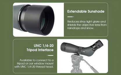 SVBONY SA405 Spotting Scope 20-60x85 ED for Wildlife Observation and Birdwatching - ED Glass