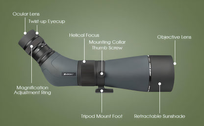 SVBONY SA405 Spotting Scope 20-60x85 ED for Wildlife Observation and Birdwatching - ED Glass