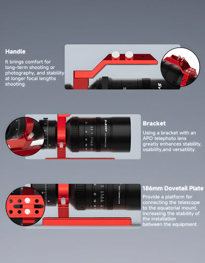 Objectiu Astronòmic SVBONY SV555 243mm f/4.5 ED APO per Fotografia del Cel Profund amb Kit de Muntatge EAF