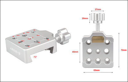 SVBONY Silver Dovetail Clamp i Aluminium med Mässingsskruv för Teleskop och Kamera - Kapacitet 10 kg