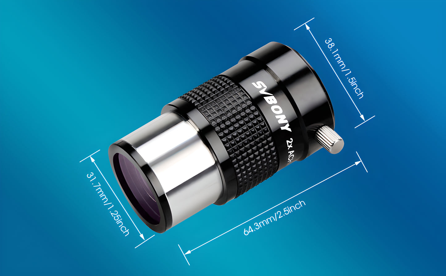 Barlow Achromatique 2x Doublant la Magnification - Diamètre 31,7 mm (1,25") Svbony